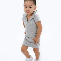 BABY E Mi Bebecita Dress (Heather Grey)(Baby) Bottoms