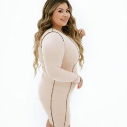 BABY E Tops Mommy's Girl Long Sleeve Dress (Nude/Brown)(Mommy)