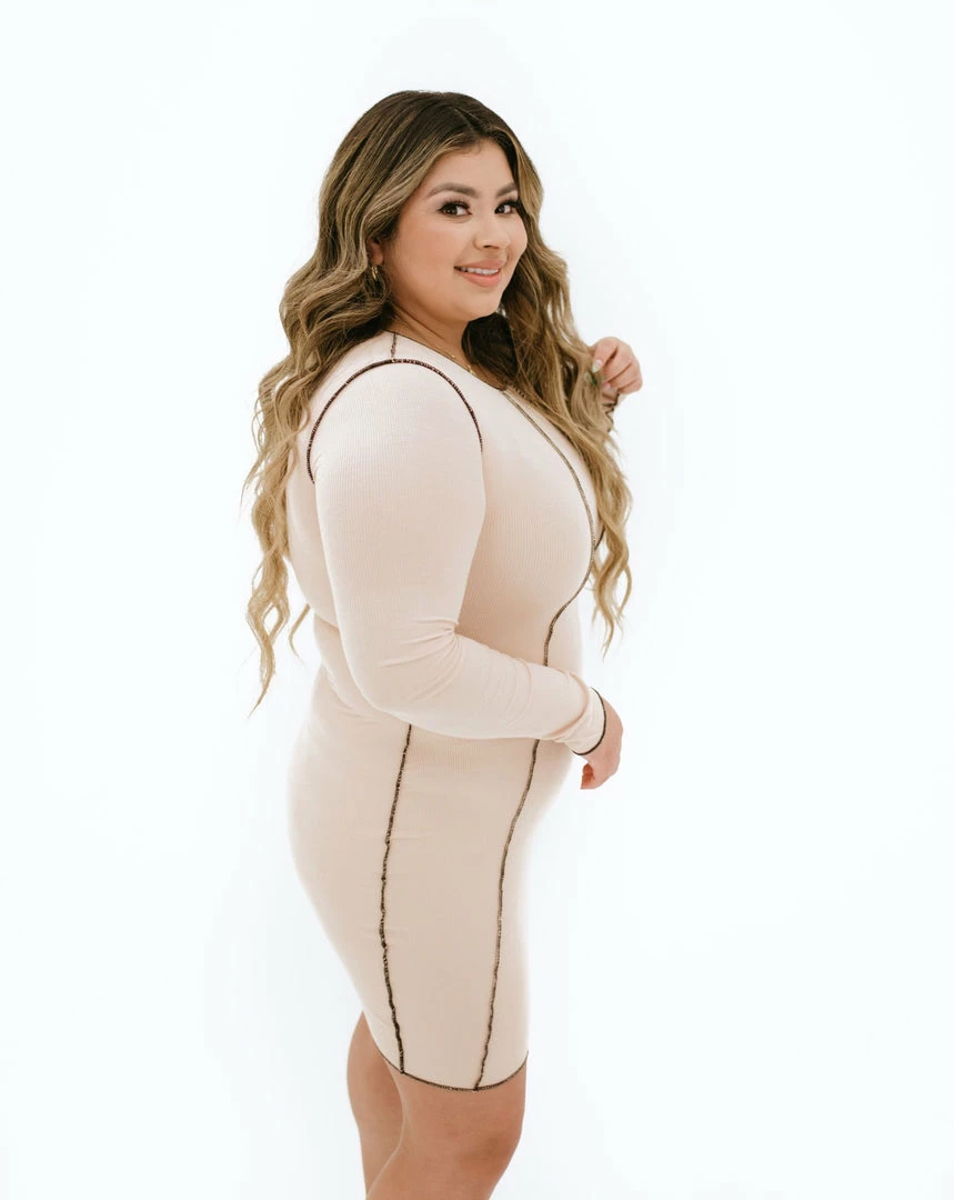 BABY E Tops Mommy's Girl Long Sleeve Dress (Nude/Brown)(Mommy) 2 BABY E Tops Mommy's Girl Long Sleeve Dress (Nude/Brown)(Mommy)