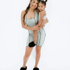 BABY E My Mini Me Romper (Sage/Black)(Baby) Tops