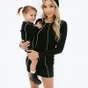 BABY E Mommy's Girl Long Sleeve Dress (Black/White)(Baby) Tops