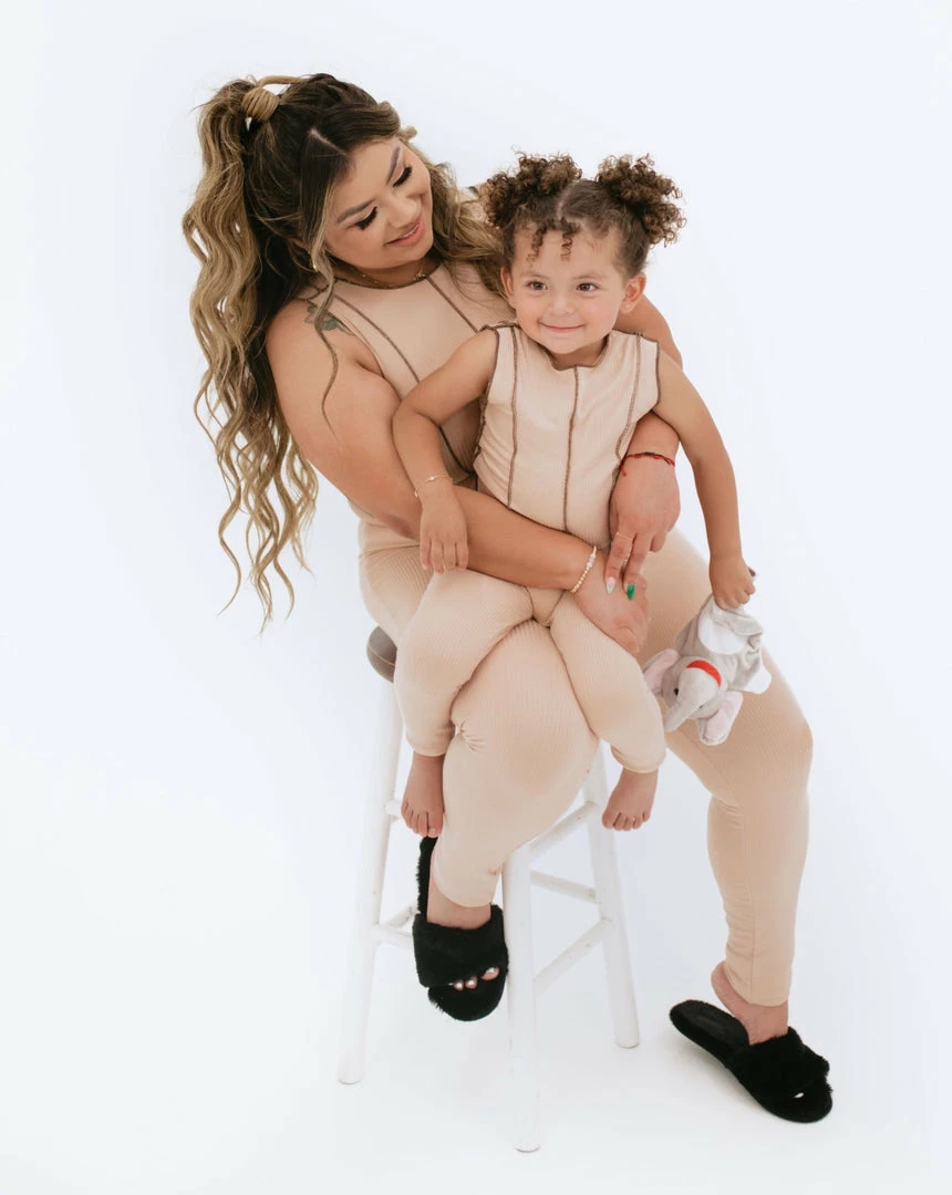 BABY E Mi Corazoncito Matching Set (Nude/Brown)(Mommy) 3 BABY E Mi Corazoncito Matching Set (Nude/Brown)(Mommy)