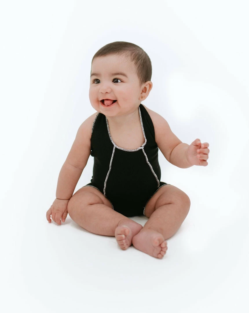 BABY E My Mini Me Romper (Black/White)(Baby) Tops 1 BABY E My Mini Me Romper (Black/White)(Baby) Tops