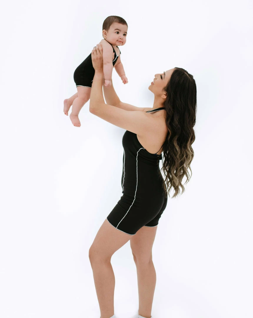 BABY E My Mini Me Romper (Black/White)(Baby) Tops 3 BABY E My Mini Me Romper (Black/White)(Baby) Tops