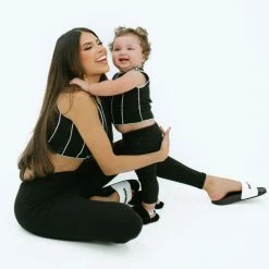 BABY E Tops Mi Corazoncito Matching Set (Black/White)(Mommy)