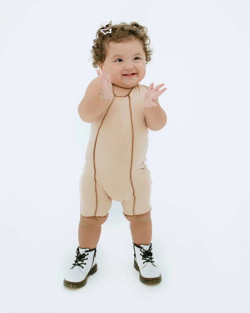 BABY E My Mini Me Romper (Nude/Brown)(Baby) Tops 2 BABY E My Mini Me Romper (Nude/Brown)(Baby) Tops