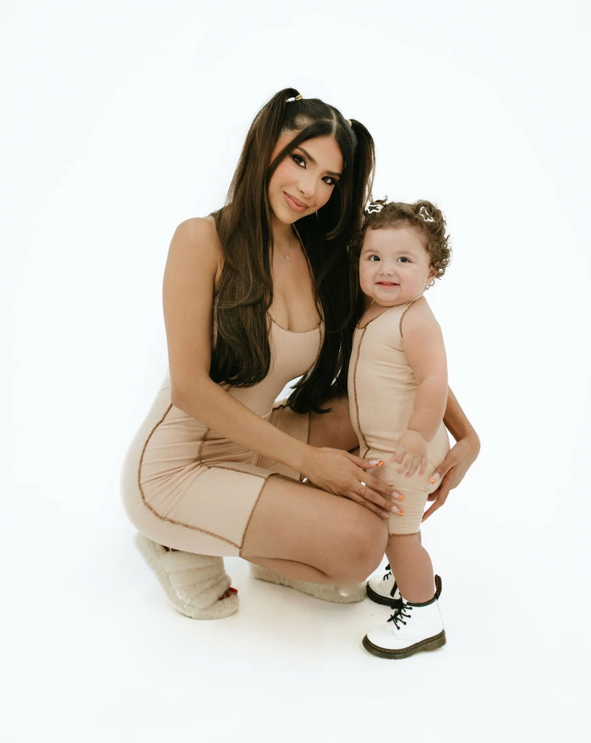 BABY E My Mini Me Romper (Nude/Brown)(Baby) Tops 4 BABY E My Mini Me Romper (Nude/Brown)(Baby) Tops