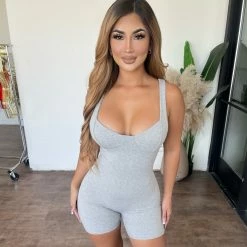 La Luxe Bottoms Rocio Jumpsuit(Grey)