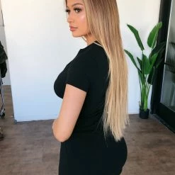 ERIKOOTD Jenny Reversible Short Sleeve Dress(Black) Dresses/Rompers