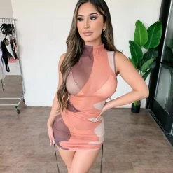 Half Heart Jackie Mesh Dress(Multi)