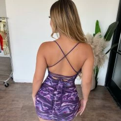 Privy Vanessa Mesh Dress(Purple) Dresses/Rompers