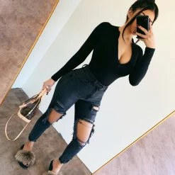 ERIKOOTD Tops Jenny Reversible Bodysuit(Black)