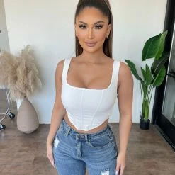 Edit By Nine Tops Mariah Corset Top(White)