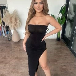 La Luxe Zoey Dress(Black) Dresses/Rompers