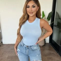 ANWND Nessa Tank Bodysuit(Light Blue) Bottoms