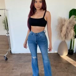 Top Tier Bradley High Rise Flare Pants(TALL)(Dark Blue)