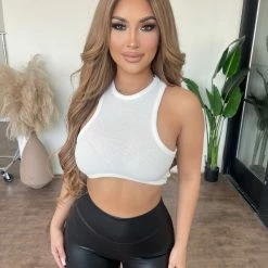 Tic Toc Janessa Cropped Top(White)