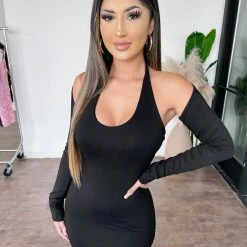 Tresser Tabetha Halter Dress(Black)