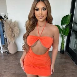 Flauntings Cindy Dress (Orange)