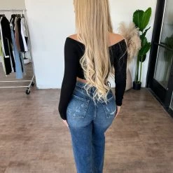 Cello Bottoms Dillan Super High Rise Dad Jeans(Dark Denim)