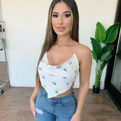 Skylar + Madison Daisy Floral Print Top(White)