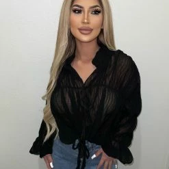 Mable Bella Long Sleeve Top(Black)FINAL SALE