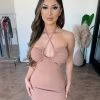 La Luxe Shelby Halter Dress(Nude) Dresses/Rompers