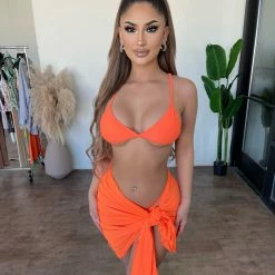 Mermaid Tops Kinsley 3 Piece Bikini(Orange)