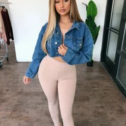 LA Lux Bottoms Danica High Rise Leggings(Beige)(FINAL SALE)