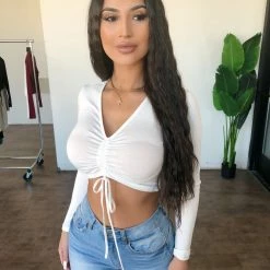 CEFIAN Tops Kels Long Sleeve Top(Ivory)