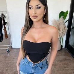 Tic Toc Bri Strapless Top(Black) Tops