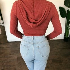 Audrey 3+1 Liberty Hoodie Top(Brick)(FINAL SALE)