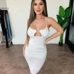 The Vintage Shop Kate Cami Halter Dress(Off White)