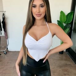 Mable Tops Bridget Halter Top(Off White)