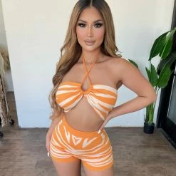 BLANC Amelia Short Set(Orange) Tops