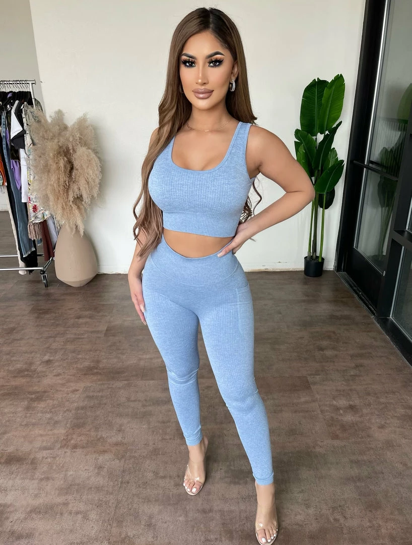 Mono B Tops Olivia Legging Set(Blue) 1 Mono B Tops Olivia Legging Set(Blue)