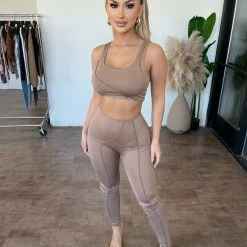 Tic Toc Tops Debbie Tank Set(Taupe)