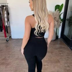 La Luxe Tops Sarina Matching Set(Black)