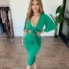 Cherie Tops Sasha Two Piece Set(Green)