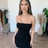 Junie Stacy Strapless Dress(Black) Dresses/Rompers