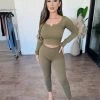 ANWND Dillian Ribbed Leggings(Army) Bottoms
