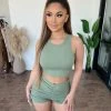 Mega Line Bottoms Kayla Shorts Set(Olive)