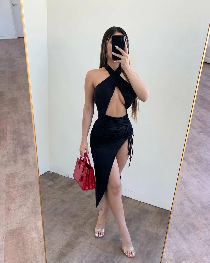 La Luxe Nessa Halter Dress(Black) 2 La Luxe Nessa Halter Dress(Black)