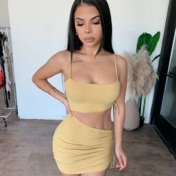 La Luxe Jackie Cami Dress(Mustard)