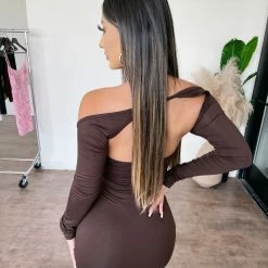 Tresser Tabetha Halter Dress(Brown)