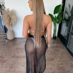 Sabora Bottoms Yaneli Mesh Skirt Cover(Black)