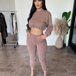 Cali URBN Dana Matching Set(Mocha) Tops