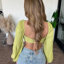 Emory Park Tops Lealie Cropped Top (Green)