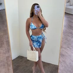 Stylish Swimmers Tops Aleena Bikini 3 Piece Set(Blue)