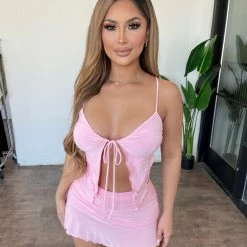 Tresser Tops Samara Two Piece Set(Light Pink)